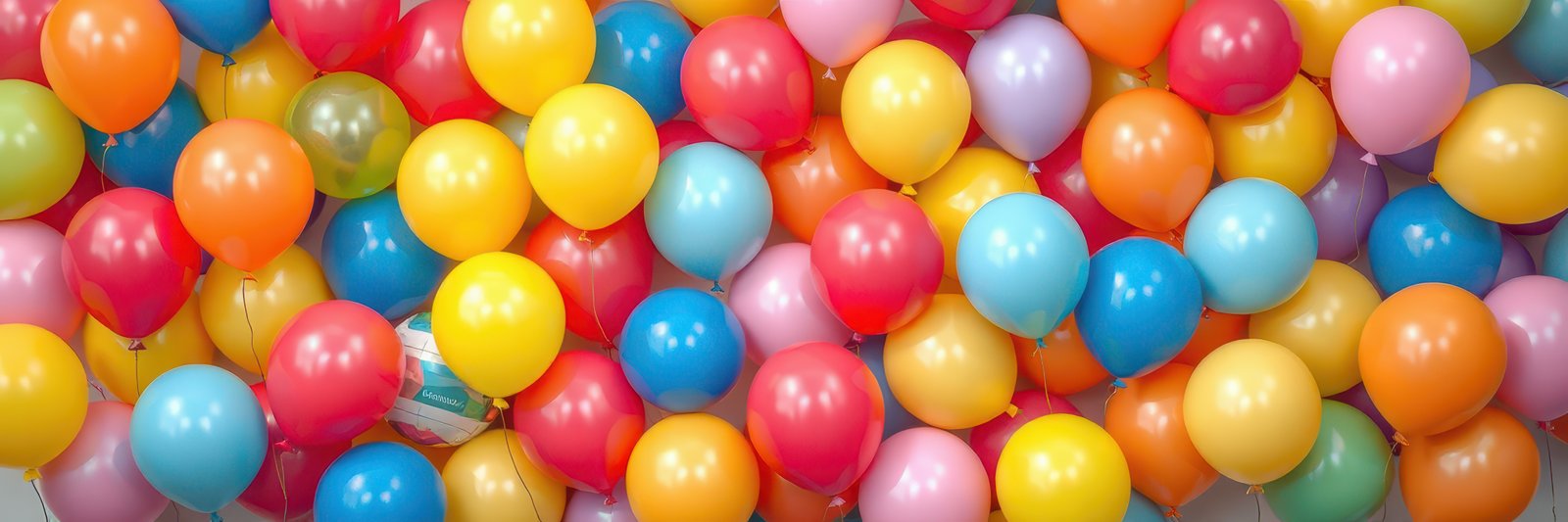 Colorful assortment of balloons scattered across a bright surface creating a festive atmosphere for celebrations